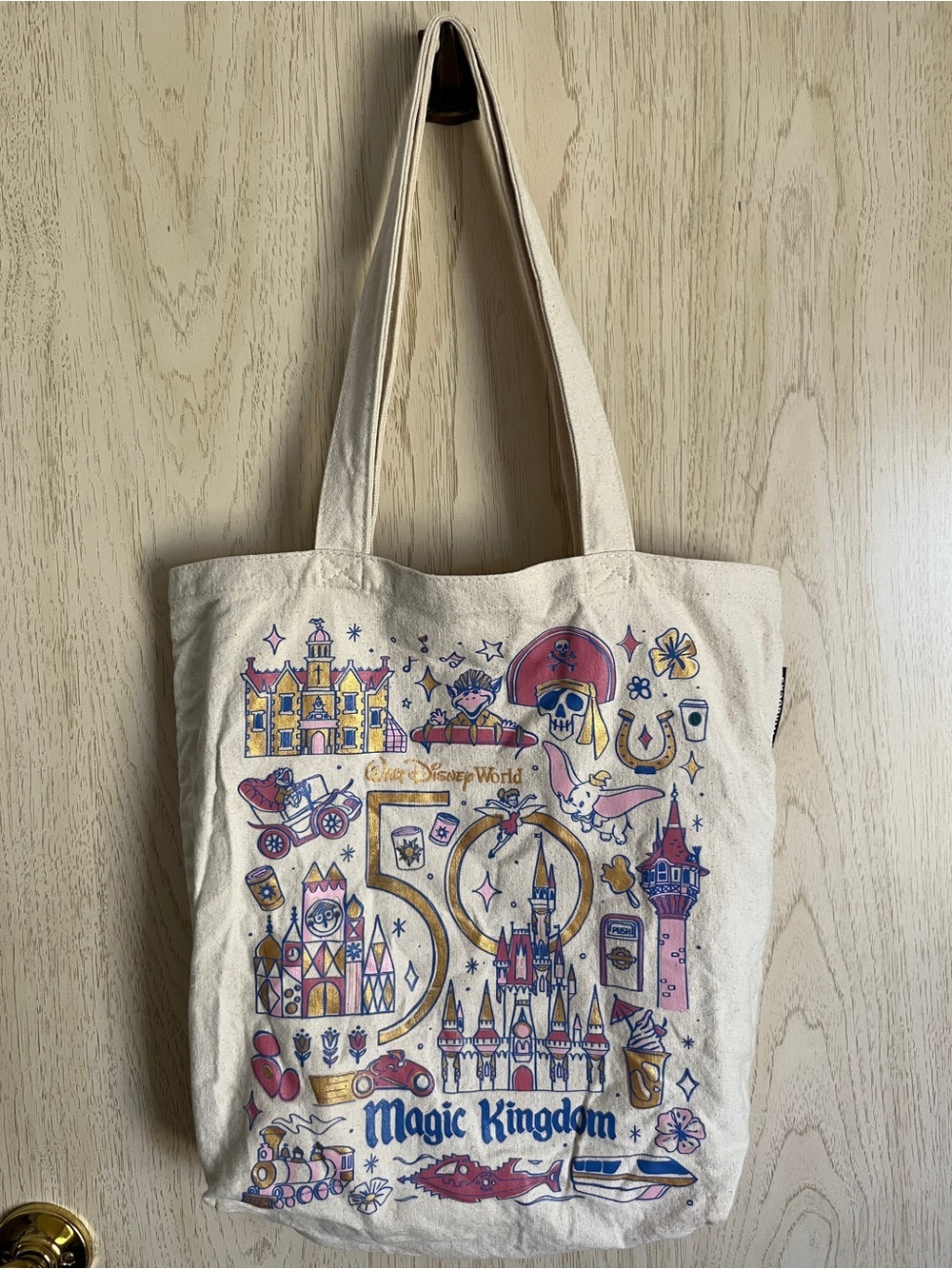 Starbucks Been There Disney World 50th Anniversary Magic Kingdom Canvas Tote Bag